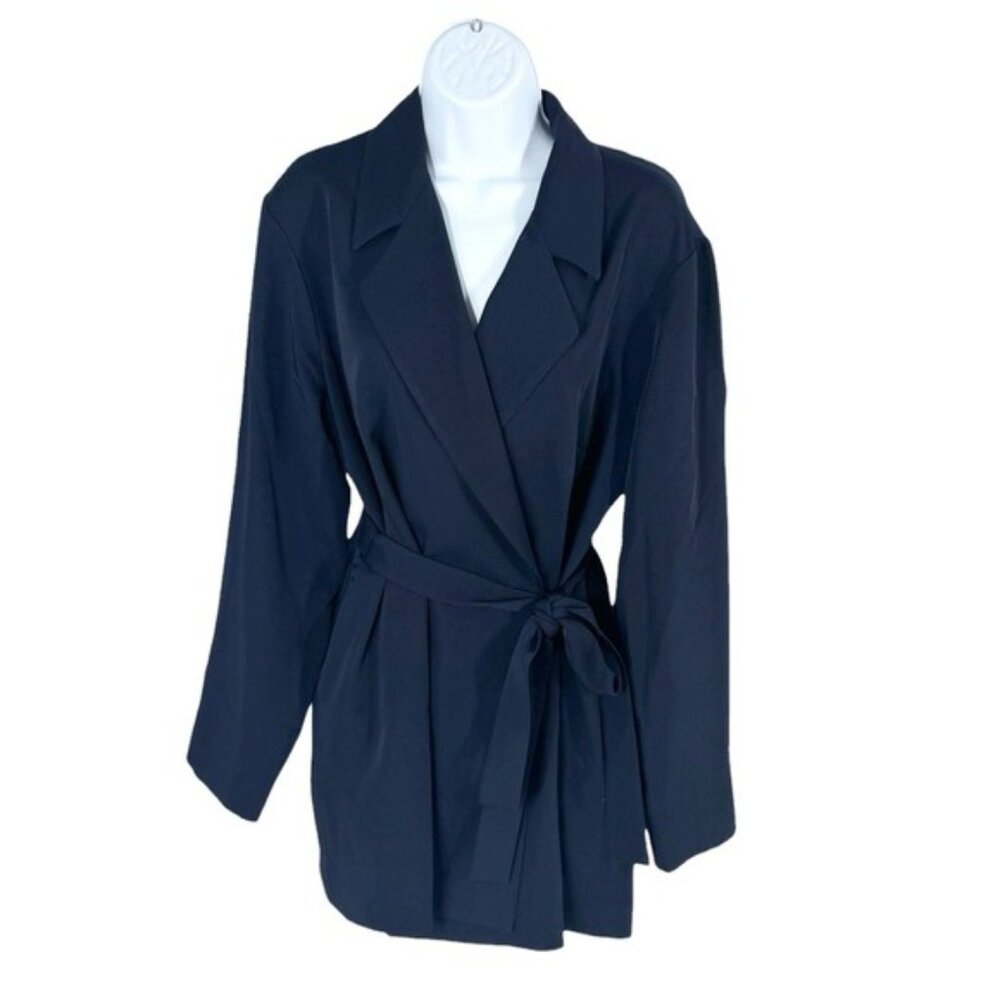 Tuckernuck Navy Octavia Wrap Blazer Belted Tailored Jacket Size L NWT Workwear - Picture 5 of 12